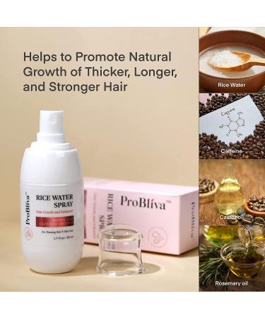 ProBliva Rice Water Hair Growth Treatment Leave-in Scalp Spray Infused with Biotin Caffeine for Thinning Hair and Hair Loss - with Castor Oil Rosemary Oil Hair Growth and Enhancer 1.7 Fl. oz 50 ml (Pack of 1) - Buy Online on GoSupps.com