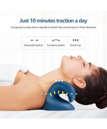 Neck Stretcher for Neck Pain Relief Neck and Shoulder Relaxer Cervical Traction Device Pillow for Muscle Relax and TMJ Pain Relief Cervical Spine Alignment Chiropractic Pillow (Dark Blue) - Buy Online on GoSupps.com