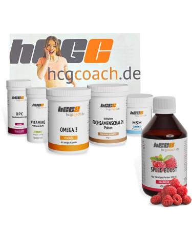 HCGC The original basic package |With original Speedboost sugar -free syrup |30 days of nutritional supplements |21 days of metabolic cure + 9 days for free |Brochure with instructions |(Speedboost raspberry)
