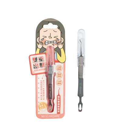 BELLE MADAME Double Ended Blackhead Remover - Curved 2-in-1 Blackhead & Blemish Remover Tool Zit and Pimple Acne