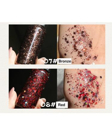 GL-TURELIFES Mermaid Chunky Glitter Gel - Festival Makeup Long-Lasting Red Sparkle for Face Hair & Nails - 30g - Buy Online on GoSupps.com