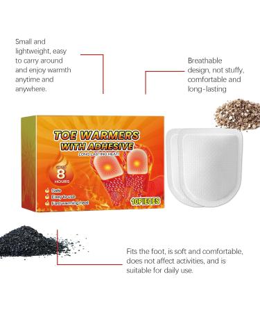 HIOPOIUYT Toe Warmer Pad For Cold Feet Relief 8Hour Heat Thin And Comfortable Toe Warmers Heat Pad 10PCS Bag - Buy Online on GoSupps.com