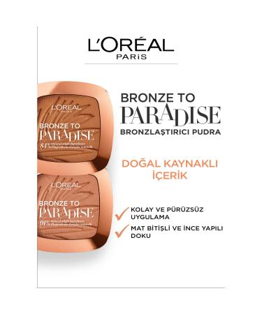 L'Or al Paris Bronze to Paradise 02 Baby One More Tan - Natural Powder Bronzer with Shimmer Particles | 9g | International Shipping Available - Buy Online on GoSupps.com