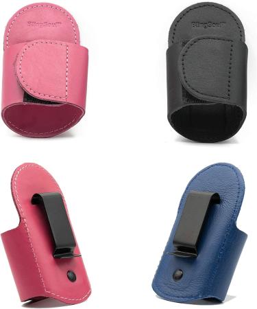 Pink Leather Hip Clip Stethoscope Holder - Durable Holster for Medical Professionals - Buy Online on GoSupps.com