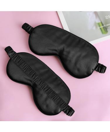2 Pack Silk Satin Sleep Masks Adjustable Light Blocking Eye Covers for Travel & Sleep | Breathable Comfortable Blindfold for Men & Women - Buy Online on GoSupps.com