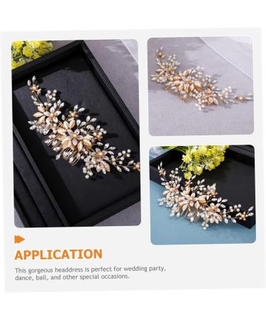 Ipetboom Headgear Rhinestone Hair Accessories Wedding Hair Clips Bridal Clip Crystal Hair Charms Bridal Hair Accessories Rhinestone Hair Clip Bridal Headpiece Tiara Pearl Comb Bride Metal - Buy Online on GoSupps.com