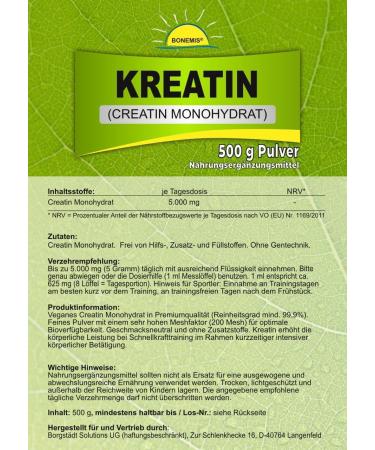 Buy Premium Vegan Creatine Monohydrate - 1kg Fine Powder | Tasteless Additive-Free bonemis  - Buy Online on GoSupps.com