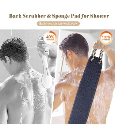Kireida Double-Sided Back Scrubber | Large Body Peeling Washcloth for Shower | Black - Thorough Cleaning & Exfoliation - Buy Online on GoSupps.com