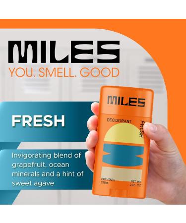 Miles Kids Deodorant for Boys and Girls - Aluminum Free Deodorant for Kids and Teens Natural Hypoallergenic Made in USA - Fresh Scent 1-Pack Fresh 2.65 Ounce (Pack of 1) - Buy Online on GoSupps.com