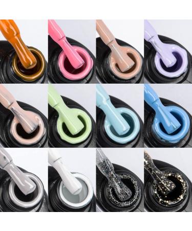 Gel Nail Kit with 54W LED Light - 12 Spring Color Gel Polish Set for Manicure - Starter Kit for Nail Art Lovers - Fashionable Gift Packaging - Buy Online on GoSupps.com