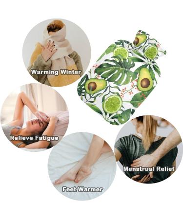 Naanle Watercolor Heat Bottle - Palm Leaf & Avocado | 1L Hot Water Bottle for Bed Hands & Feet | Heat & Cold Therapy - Buy Online on GoSupps.com