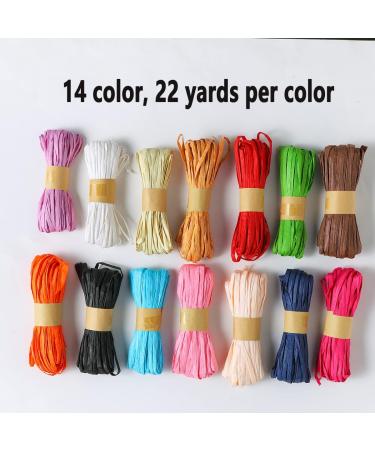 Natural Raffia Paper Ribbon Twine for Holiday Gift Wrap and DIY Crafting - 14 Colors Mixed - Buy Online on GoSupps.com