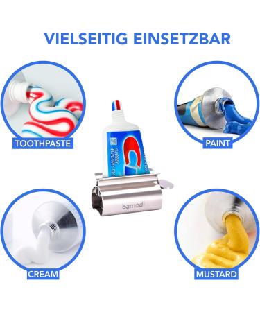 Bamodi Stainless Steel Toothpaste Squeezer Set of 2 - Rustproof Durable & Easy to Use for All Tube Sizes - Reduces Waste for Kids & Adults - Buy Online on GoSupps.com