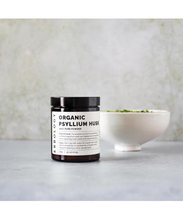 Erbology Organic Psyllium Husk Powder 90g - 45 Servings - Promotes Digestive Health and Regular Bowel Movements - Sustainably Sourced Straight from Farm in India - Small Batch - Vegan - GMO-Free - Buy Online on GoSupps.com