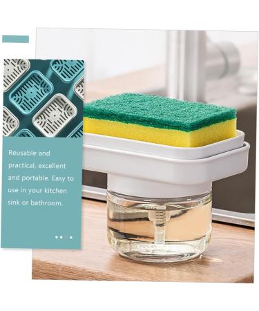 Ciieeo 4pcs Squeeze Bottle Liquid Soap Dispenser Dishwashing Sponge Holder Sink Soap Dispenser Press Type Soap Dispenser Dish Washing Soap Dispenser Dish Soap White Necessity Plastic - Buy Online on GoSupps.com