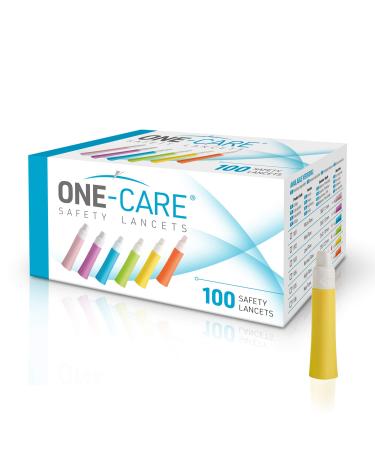 MediVena ONE-Care Safety Lancets  Contact-Activated  21G x 2.2mm  100/bx  Sterile  Single-Use  Preloaded  Gentle for Comfortable Testing