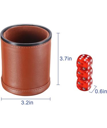 6-Piece PU Leather Dice Cup Set with 30 Dices for Craps & Farkle Game - Buy Online on GoSupps.com