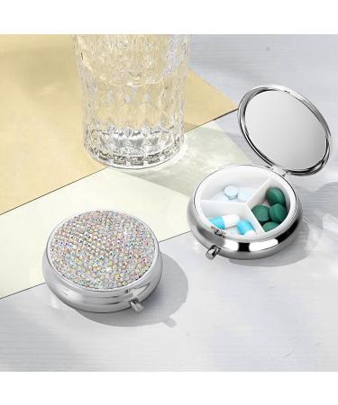 Shiny Diamonds Pill Box - Travel 3 Compartment Organizer for Vitamins Fish Oils & Supplements | Ideal Medicine Storage Solution - Buy Online on GoSupps.com