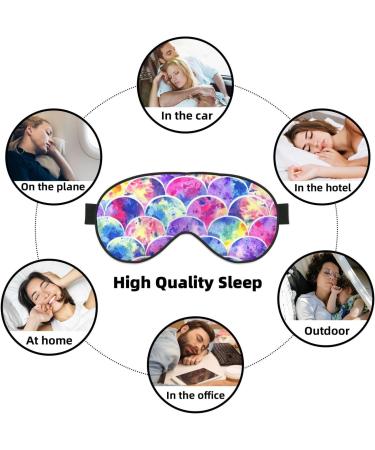 Rainbow Mermaid Print Light Blocking Eye Mask | Soft Adjustable Sleep Mask for Travel & Yoga - Buy Online on GoSupps.com