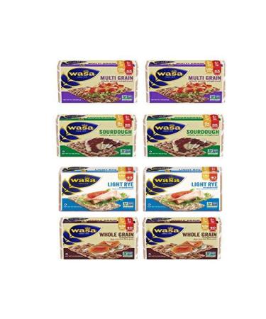 Wasa Crispbread Variety 8-Pack - Multi Grain, Whole Grain, Hearty Rye & Sourdough (2 of Each) - Buy Online on GoSupps.com