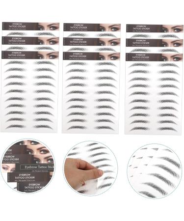 PLAFOPE Black Eyebrows 10pcs Imitation Eco Eyebrow Sticker Stickers Water Transfer Eyebrow Sticker Eyebrow Lines 6d - Buy Online on GoSupps.com