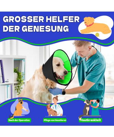 Supet Breaker Dog Leak Protection Collar - Soft Adjustable Elizabethan Cone | Breathable Eco-Friendly 3XL (41-48cm) - Black - Buy Online on GoSupps.com