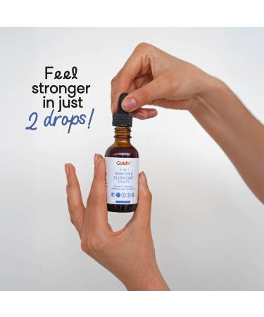 GoldN 5-in-1 Immune Support Drops | Vitamin C Quercetin Elderberry Zinc Echinacea | No Artificial Ingredients | Non-GMO Gluten-Free | 2oz (60ml) | 1-Month Supply - Buy Online on GoSupps.com