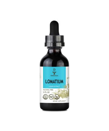 HERBAMAMA Lomatium Liquid Extract - Organic Desert Parsley Tincture to Support Immunity, Respiratory Health & Joint Pain Relief - Vegan Herbal Supplement - Root Extract Drops, No Alcohol - 2 fl. oz 2 Fl Oz