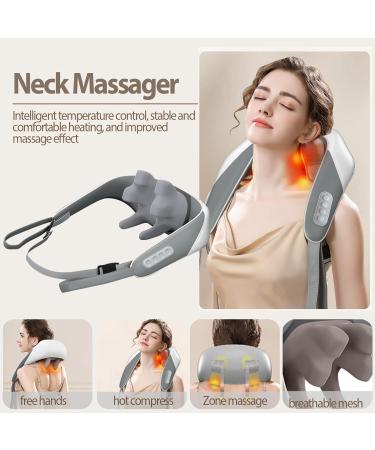 Danlikt Neck Massager - Rechargeable 5D Massage Device with Heat for Neck Back Shoulder & Leg - White - Buy Online on GoSupps.com