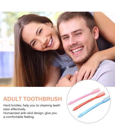 6pcs Premium Manual Hard Bristles Toothbrush for Adult Teeth Stain Cleaning - SUPVOX - Buy Online on GoSupps.com