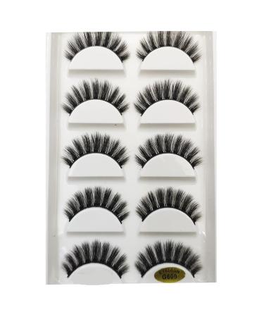 UAMOU 10/50 Boxes 5 Pairs 3D Mink False Eyelashes Soft Lashes Makeup Eyelash Faux Cils Cilios Maquiagem Cheerfully (Color : 5Pairs G600 Size : 50 Boxes 50 Pairs)