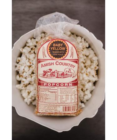 Amish Country Baby Yellow Popcorn Kernels - 1 lb Bag | Non-GMO, Gluten Free, Old Fashioned | 1 Pound (Pack of 1) - Buy Online on GoSupps.com
