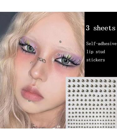 NOOEPC Face Gems & Fake Lip Piercings | Non-Piercing Nose & Eyebrow Studs | Y2K Punk Makeup Stickers for Men & Women - Buy Online on GoSupps.com