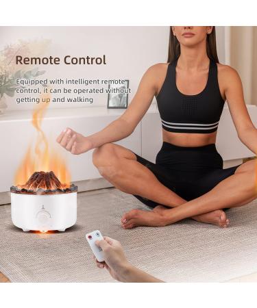 Buy McBazel Volcano Aroma Diffuser - 560ml with Timer Light Change & Remote Control | EU Connector - White/Crack - Buy Online on GoSupps.com