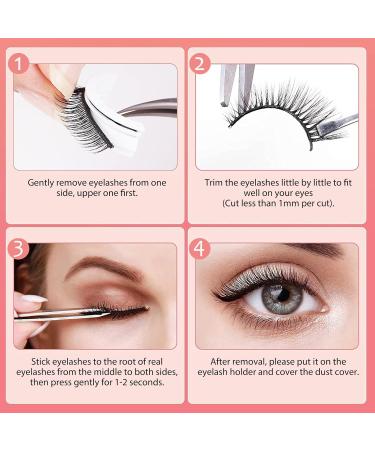 SAOTAENG Reusable Self-Adhesive Eyelashes - Stable, Easy to Apply, Waterproof, Natural Look - No Lashes or Glue Needed - 3 Pairs Pink Box - Perfect Gift for Women - Buy Online on GoSupps.com