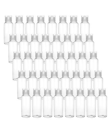 Bekith 40 Pack 1 oz Plastic Empty Bottles with Flip Cap, Small Refillable Travel Bottles Leak Proof Travel Size Containers for Shampoo, Liquid Body Soap, Lotion