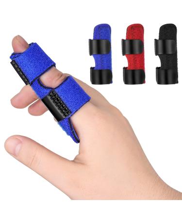 Altcompluser 3 pieces finger rail rail finger finger rail middle finger Small finger stabilizer finger support finger orthosis for broken arthritis or tendinitis (black/blue/red)