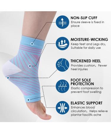 4 Pairs Neuropathy Socks - Foot Compression Support for Men & Women - Pain Relief & Injury Recovery - Anti-Slip Breathable Design - M Blue - Buy Online on GoSupps.com