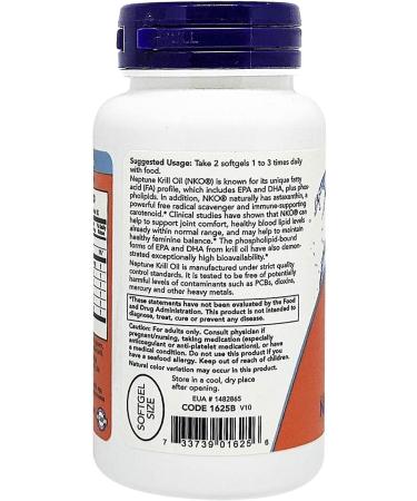 Now Foods Neptune Krill Oil 1000mg - Double Strength 60 Softgels | Premium Omega-3 & Antioxidants - Buy Online on GoSupps.com