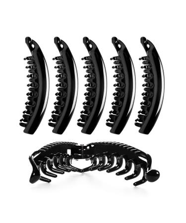 RC Roche Ornament 6 Pcs Womens Premium Hair Banana Clips - Large Black (Pack of 6) - Buy Online on GoSupps.com