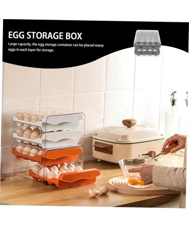 Generic Egg Storage Box Fridge Drawers Egg Tray for Home Wear-resistant Egg Drawer Organizer With Cover Grey 21.5x22.5x14cm - Buy Online on GoSupps.com