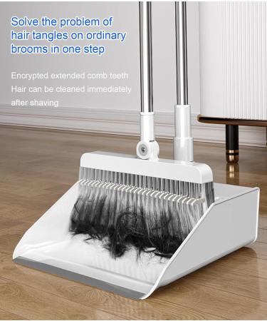WHDEOY YJLYQF Dustpan and Brush Set Long Handled Tall 180 Degree Rotating Sweeping Brush Household Dust Pan with Comb Teeth for Indoor Outdoor Garden Home Room - Buy Online on GoSupps.com