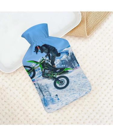 Motorcycle Hot Water Bottle with Plush Cover - Bed Hand Warmer for Adults & Kids | 26.5x15.3cm | Ideal Gift - Buy Online on GoSupps.com
