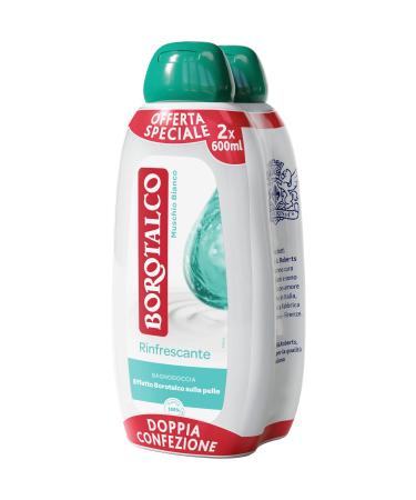 Borotalco Borotalco Refreshing Bath White Musk Body Moisturizer Enveloping Freshness Borotalco-like effect on the skin dermatologically tested 2 x 600ml bottles