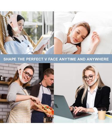 V Line Face Slimming Strap | Double Chin Reducer Chin Strap for Women and Men | Skin Tightening and Preventing Sagging - Pink - Buy Online on GoSupps.com