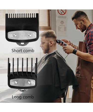 Professional Hair Clipper Guard Clipper Combs 2 Lengths 1.5mm&4.5mm Clipper Plastic Attachment Comb with Metal Clip Fits All Full Size Clippers (Black) - Buy Online on GoSupps.com