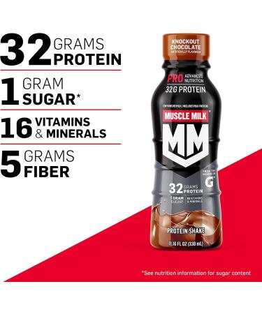 Muscle Milk Zero Protein Shake & Pro Advanced Nutrition Protein Shake Bottle + Protein Shake Knockout Chocolate Chocolate 11.16 Fl Oz (Pack of 12) - Buy Online on GoSupps.com