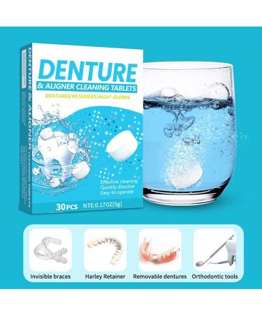 Aligner Cleaner Tablets Deep Cleaning Stain Remover Denture Cleaner Mouth Guard Cleaner - 30 Count 1-Month Supply - Buy Online on GoSupps.com