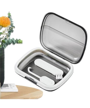 Storage case |Picked case braces fingering suitcase-small retainer case retainer container case for cleaning invisible denture portable yusheng transparent black