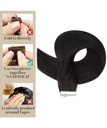 SEGO TAPE Extensions - 100% Remy Human Hair Natural Black 30cm 10 Bricks 20g Adhesive Tape 7A Quality - Buy Online on GoSupps.com